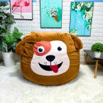 Ghế Lười Hình Thú Vải Nhung Lạnh Họa Tiết Chó Nâu