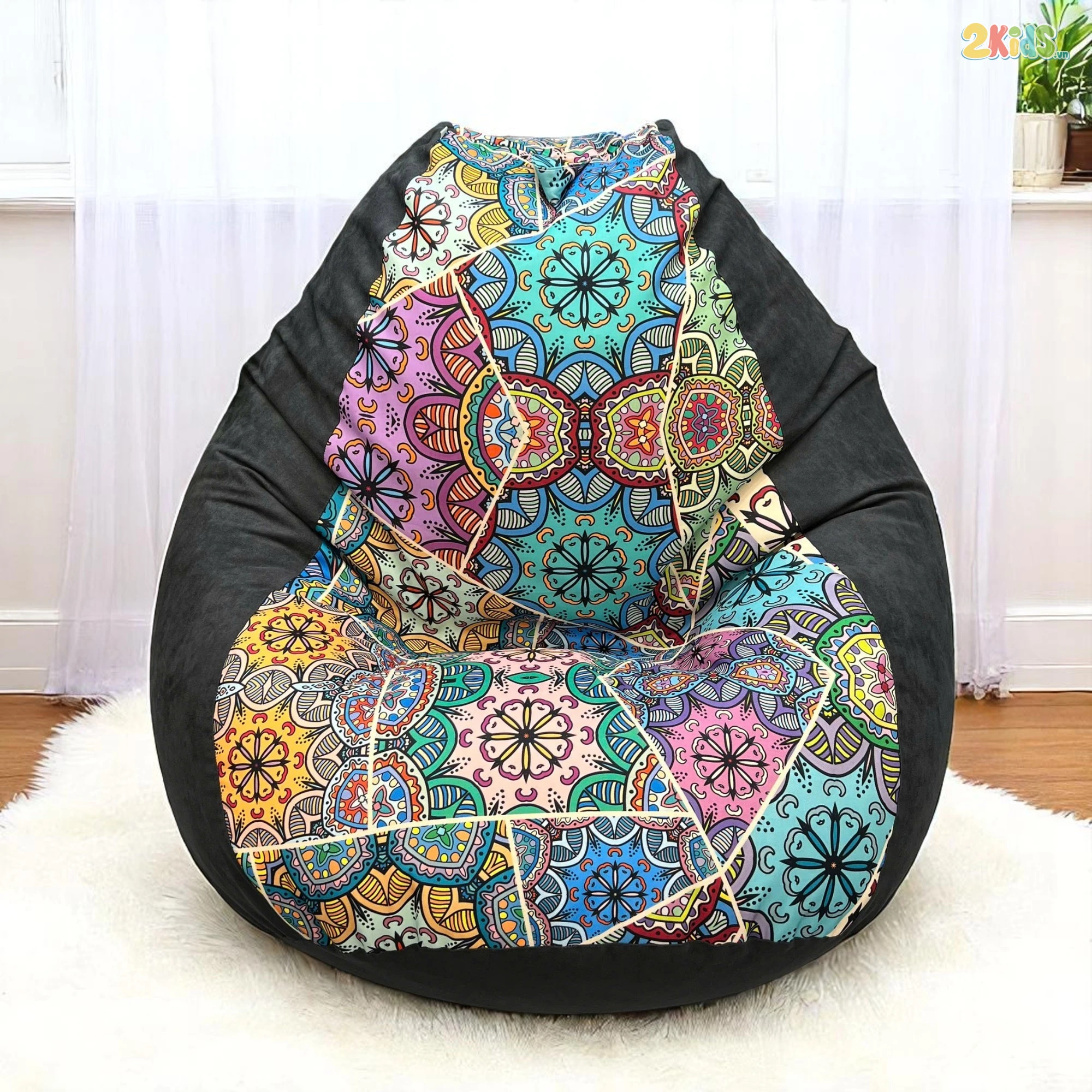 Ghế Lười Quả Lê Họa Tiết Thổ Cẩm Tinh Tế