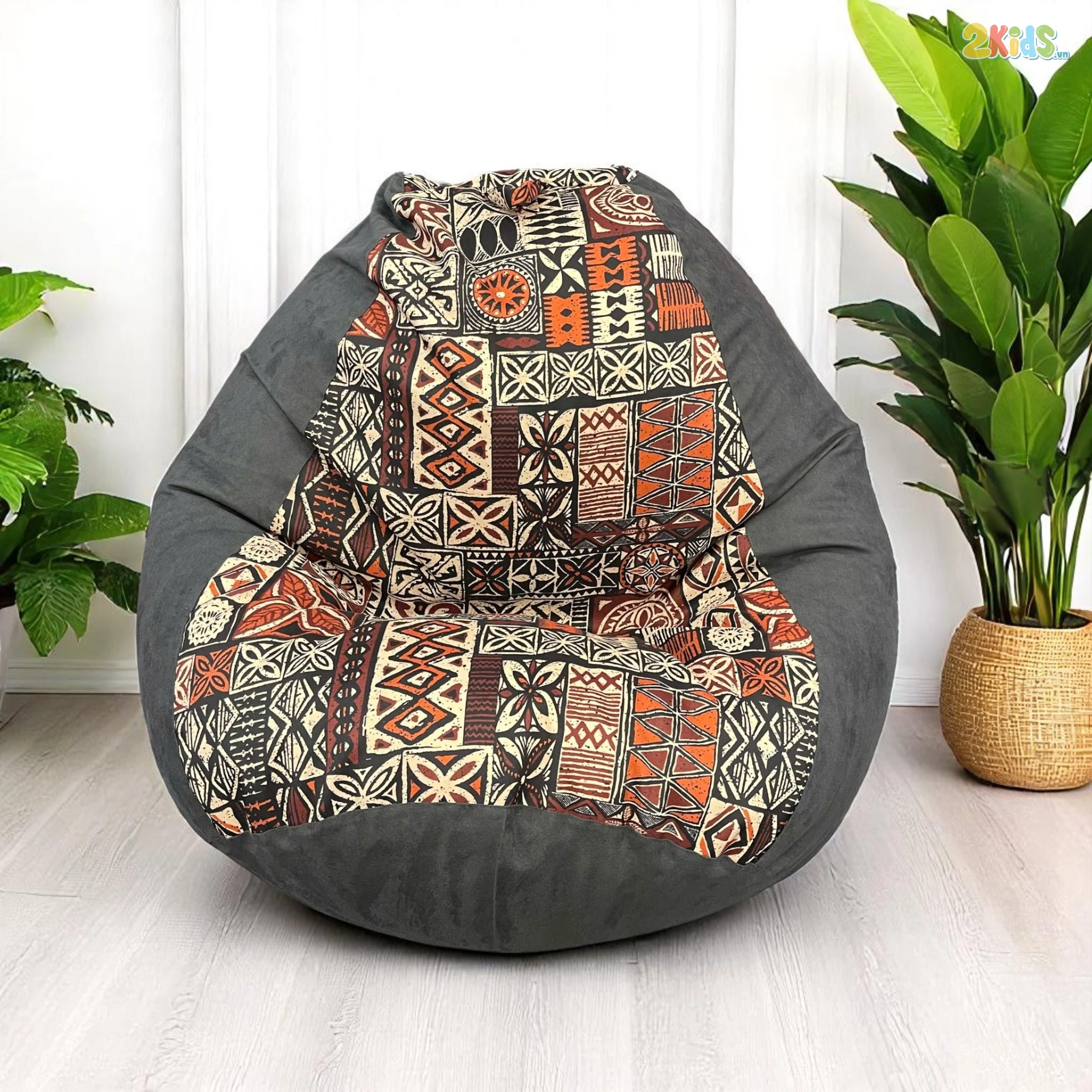 Ghế Lười Thư Giãn Dáng Lê Họa Tiết Thổ Cẩm