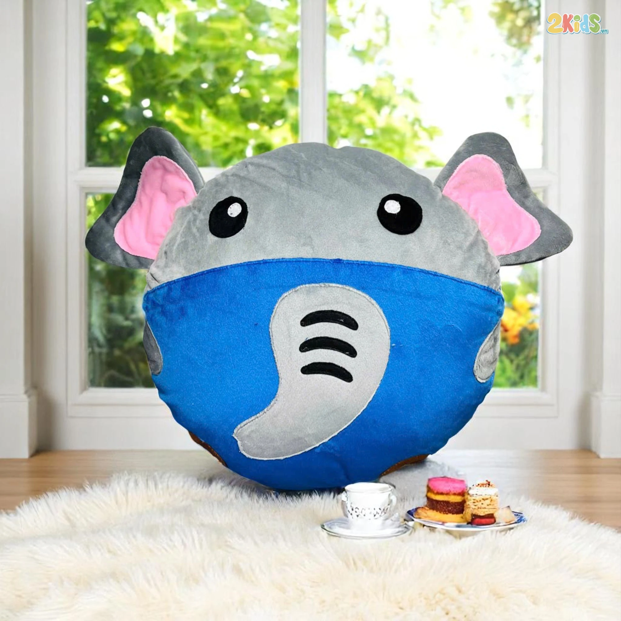 Ghế Lười Hạt Xốp Hình Thú Chú Voi Con