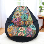 Ghế Lười Hạt Xốp Họa Tiết Thổ Cẩm Chống Thấm