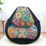 Ghế Lười Hạt Xốp Họa Tiết Thổ Cẩm Chống Thấm