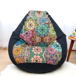 Ghế Lười Hạt Xốp Họa Tiết Thổ Cẩm Chống Thấm