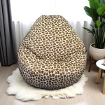 Ghế Lười Hạt Xốp Giọt Nước Vải Nhung Màu Da Nâu