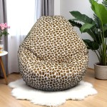 Ghế Lười Hạt Xốp Giọt Nước Vải Nhung Màu Da Nâu