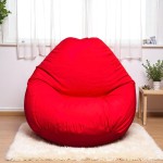 Ghế Lười Hạt Xốp Dáng Quả Lê Vải Kaki Màu Đỏ