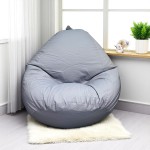 Ghế Lười Hạt Xốp Tựa Lưng Màu Ghi