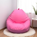 Ghế Lười Hạt Xốp Thư Giãn Vải Kaki Màu Hồng