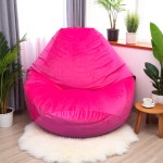 Ghế Lười Hạt Xốp Giọt Nước Vải Nhung Màu Hồng