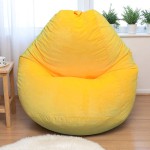 Ghế Lười Hạt Xốp Vải Nhung Màu Vàng Dáng Quả Lê
