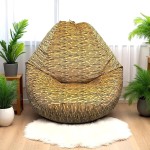 Ghế Lười Hạt Xốp Giọt Nước Vải Nhung Màu Vàng Phối Họa Tiết