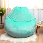 Ghế Lười Hạt Xốp Vải Nhung Màu Xanh Dáng Quả Lê