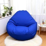 Ghế Lười Hạt Xốp Chống Thấm Vải Kaki Màu Xanh Dương