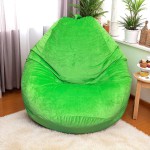 Ghế Lười Hạt Xốp Vải Nhung Màu Xanh Lá Vải Nhung Dáng Quả Lê