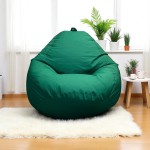 Ghế Lười Hạt Xốp Giọt Nước Vải Kaki Màu Xanh