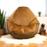 Ghế Lười Hạt Xốp Thư Giãn Vải Nhung Màu Nâu